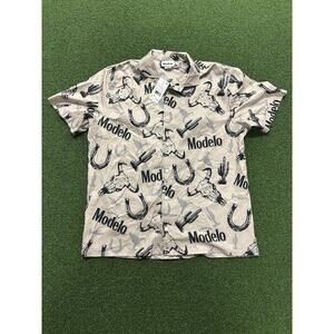 New Modelo Ripple Junction Men's Woven Short Sleeve Button-Down Shirt Size M